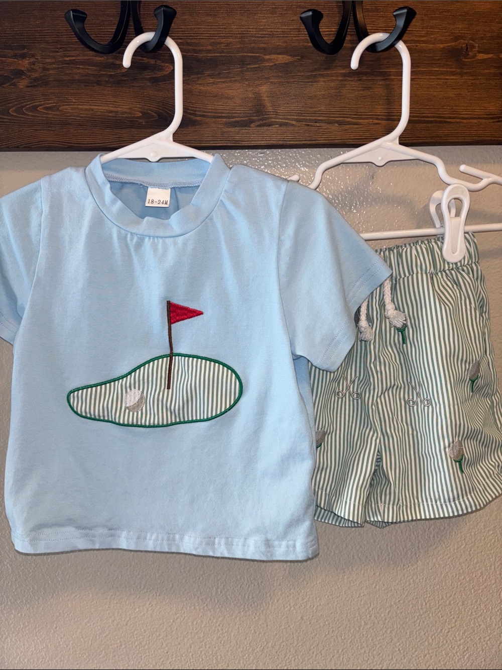 Baby Golf Tee & Striped Shorts Set